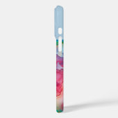 Coques Case-Mate iPhone Style Abstrait d'encre d'alcool Rainbow Monogramme (Verso / Gauche)