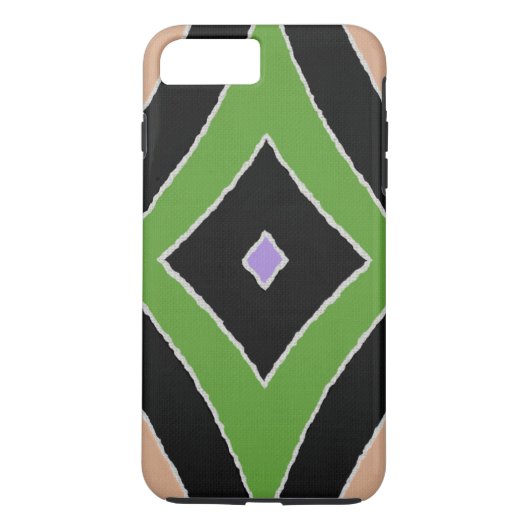 Coques Case-Mate iPhone Style africain moderne imprimé vert pourpre noir l (Dos)