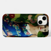 Coques Case-Mate iPhone Style Art Déco Elégant Femme avec Grandes Fleurs A (Verso (horizontal))