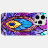 Coques Case-Mate iPhone Style Art Nouveau Vitrage Peacock Plumes (Verso (horizontal))