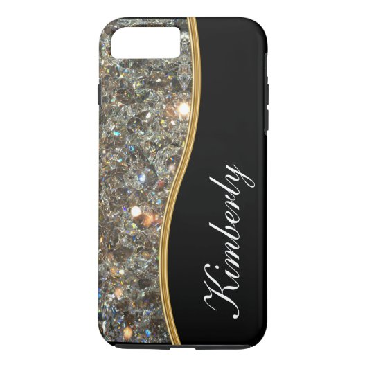 Coques Case-Mate iPhone Style chic de monogramme de Bling (Dos)