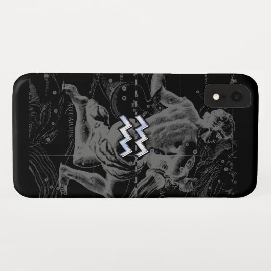 Coques Case-Mate iPhone Style Chrome Aquarius Zodiac Connexion Hevelius (Dos (Horizontal))