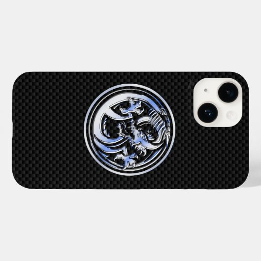 Coques Case-Mate iPhone Style Chrome Dragon Crest Carbon Impression (Verso (horizontal))