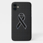 Coques Case-Mate iPhone Style Chrome Noir de la sensibilisation au ruban (Dos)