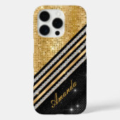 Coques Case-Mate iPhone Style Crystal Gold et noir Personnalisé (Verso)