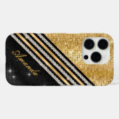 Coques Case-Mate iPhone Style Crystal Gold et noir Personnalisé (Verso (horizontal))
