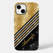 Coques Case-Mate iPhone Style Crystal Gold et noir Personnalisé (Verso)