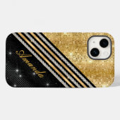 Coques Case-Mate iPhone Style Crystal Gold et noir Personnalisé (Verso (horizontal))