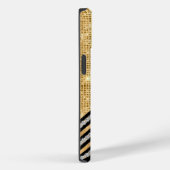 Coques Case-Mate iPhone Style Crystal Gold et noir Personnalisé (Verso / Droite)