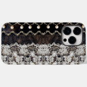 Coques Case-Mate iPhone Style Cuir Espresso Romantique & Dentelle Envelopp (Verso (horizontal))