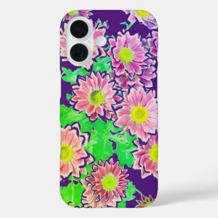 Coques iPhone 16 Style d'aquarelle d'illustration rose verte