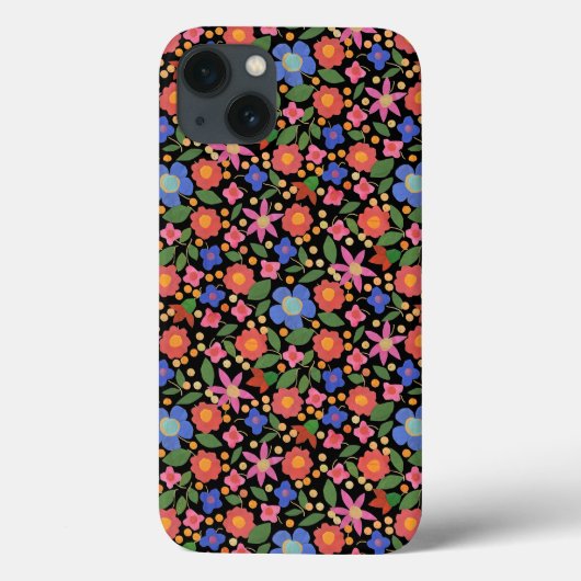 Coques Case-Mate iPhone Style d'art populaire Floral sur Black iPad Mini C (Verso)