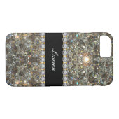 Coques Case-Mate iPhone Style de Bling de monogramme (Dos (Horizontal))