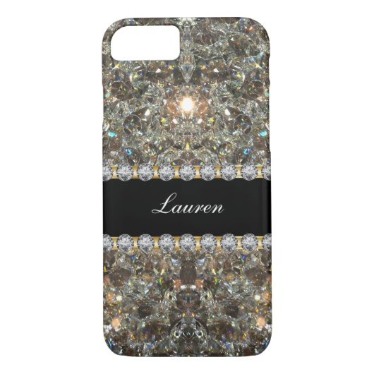 Coques Case-Mate iPhone Style de Bling de monogramme (Dos)