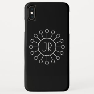 Case-Mate iPhone Case Style de monogramme vintage cool   Noir & Blanc