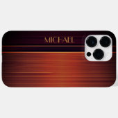 Coques Case-Mate iPhone Style de nom personnalisé en texture d'acajou (Verso (horizontal))
