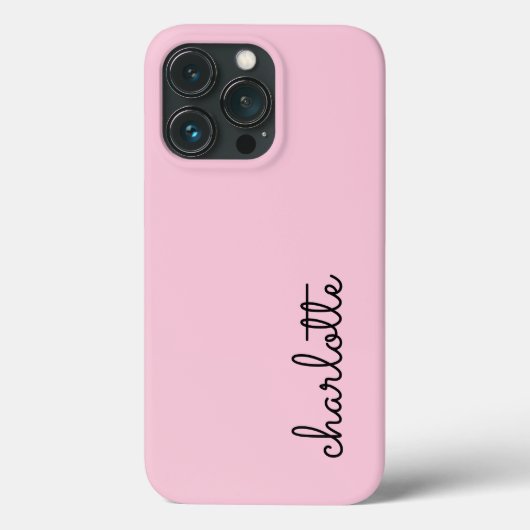 Coques Case-Mate iPhone Style de script rose clair simple moderne Monogram (Verso)