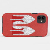 Coques Case-Mate iPhone Style de triangle de maille de STYLETS SUR le cuir (Dos (Horizontal))