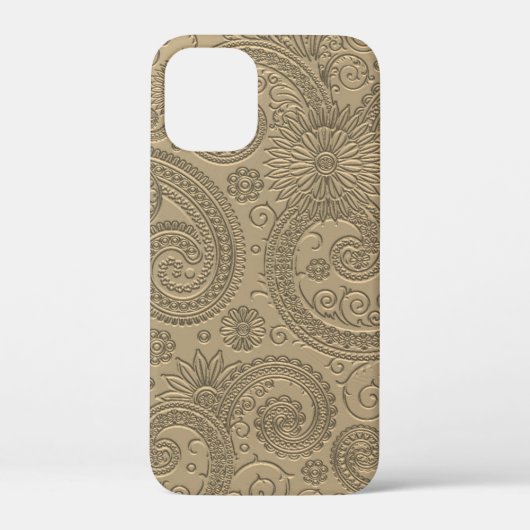 Coques Case-Mate iPhone Style Etché Moderne Or Paisley Modèle Floral (Verso)