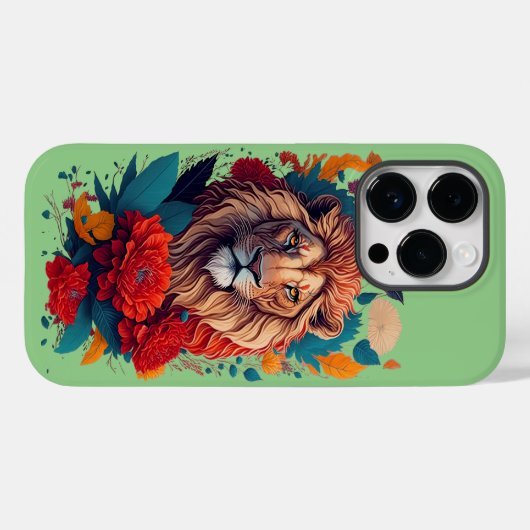 Coques Case-Mate iPhone Style été Lion, floral (Verso (horizontal))