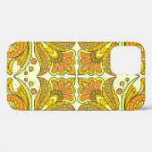 Coques Case-Mate iPhone Style folklorique design floral en jaune (Verso (horizontal))