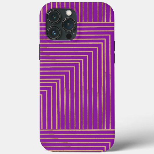 Coques Case-Mate iPhone Style Gold et violet Stripes motif chic (Verso)