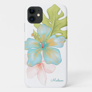 Case-Mate iPhone Case Style île Aquarelle tropicale Floral avec nom