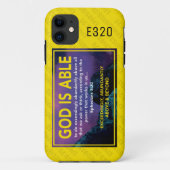 Coques Case-Mate iPhone Style Jaune DIEU EST CAPABLE Monogramme (Dos)