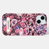 Coques Case-Mate iPhone Style moderne Abstrait rose bleu marbre Nom (Verso (horizontal))