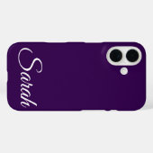 Coques Case-Mate iPhone Style moderne classique Customisé Nom foncé violet (Verso (horizontal))