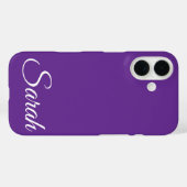 Coques Case-Mate iPhone Style Moderne Classique Customisé Nom Purple. (Verso (horizontal))