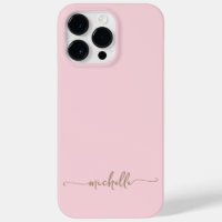 Style moderne Girly Blush Pink Gold Nom Script