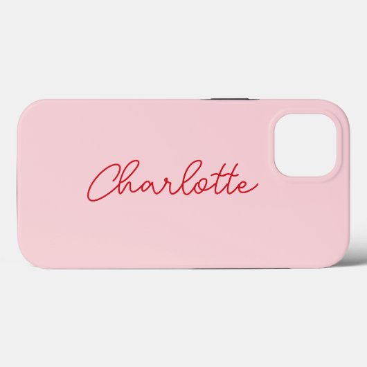 Coques Case-Mate iPhone Style moderne rose et rouge Script (Verso (horizontal))