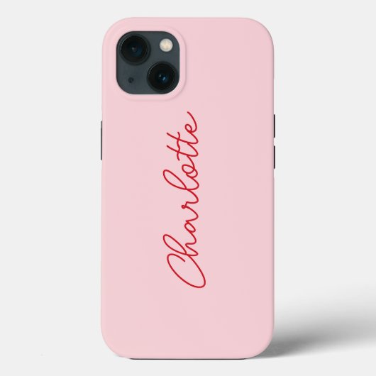 Coques Case-Mate iPhone Style moderne rose et rouge Script (Verso)