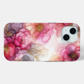 Coques Case-Mate iPhone Style moderne rose fille | Aquarelle florale (Verso (horizontal))