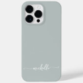 Coques Case-Mate iPhone Style moderne Sage Girly Vert Nom Script (Verso)