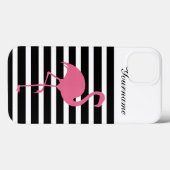 Coques Case-Mate iPhone Style monogramme flamant rose (Verso (horizontal))