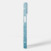Coques Case-Mate iPhone Style Pailleté Cyan (Verso / Droite)
