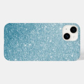Coques Case-Mate iPhone Style Pailleté Cyan (Verso (horizontal))