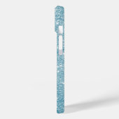 Coques Case-Mate iPhone Style Pailleté Cyan (Verso / Gauche)