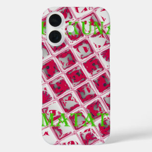 Coques iPhone 16 Style Red Hakuna Matata