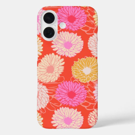 Coques Case-Mate iPhone Style Retro Dahlia motifs floraux rouge rose (Verso)