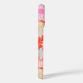 Coques Case-Mate iPhone Style Retro Dahlia motifs floraux rouge rose (Verso / Droite)