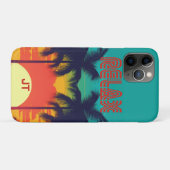 Coques Case-Mate iPhone Style rétro de Sunset Tropical 80s (Dos (Horizontal))