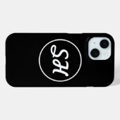 Coques Case-Mate iPhone Style Rétro-Moderne Monogramme | Noir & Blanc (Verso (horizontal))