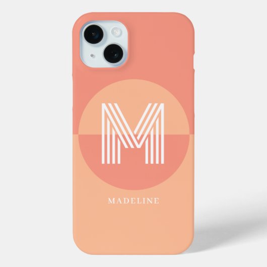 Coques Case-Mate iPhone Stylé rose rose géométrique moderne Monogramme (Verso)