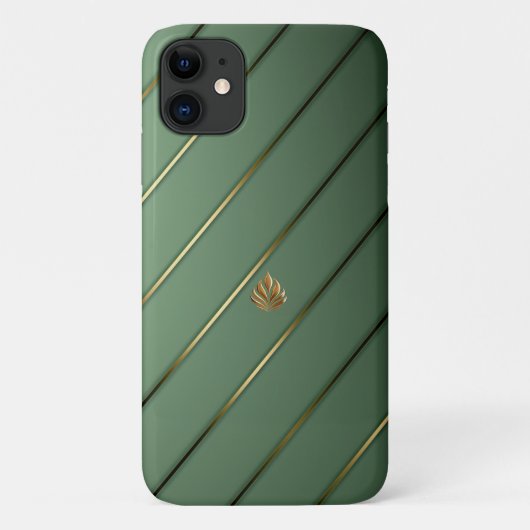 Coques Case-Mate iPhone Style Sage Green & Gold (Dos)