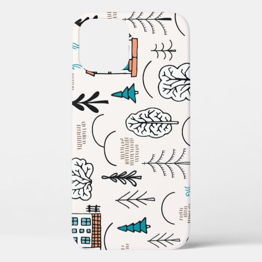 Coques Case-Mate iPhone Style scandinave Maisons Motif forestier (Verso)