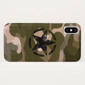 Coques Case-Mate iPhone Style Star on Burlap (Dos (Horizontal))