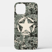 Coques Case-Mate iPhone Style stylo étoile Camouflage numérique kaki (Verso)